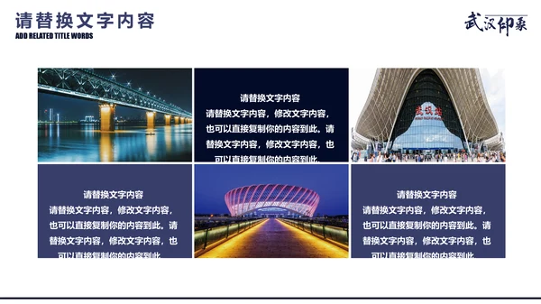 武汉印象城市旅游旅行宣传推广通用PPT模板