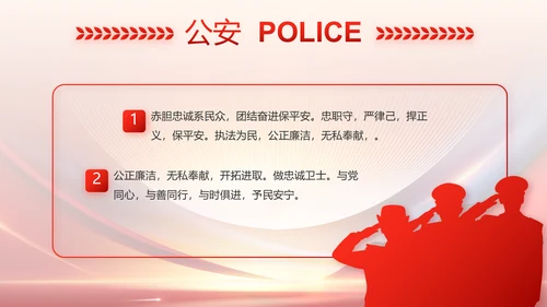 红色大气公安警察工作总结汇报PPT