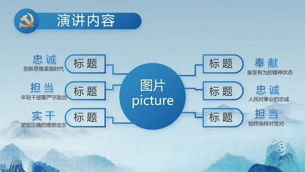 蓝色中国风道德与法治总结PPT