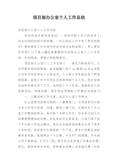 项目部办公室个人工作总结.docx