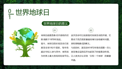 4月22日世界地球日爱护环境保护地球PPT课件