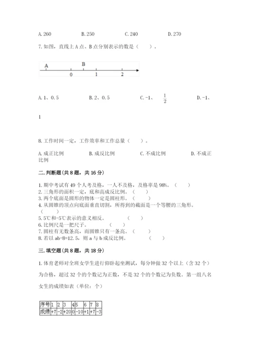 沪教版小学数学六年级下册期末检测试题【有一套】.docx