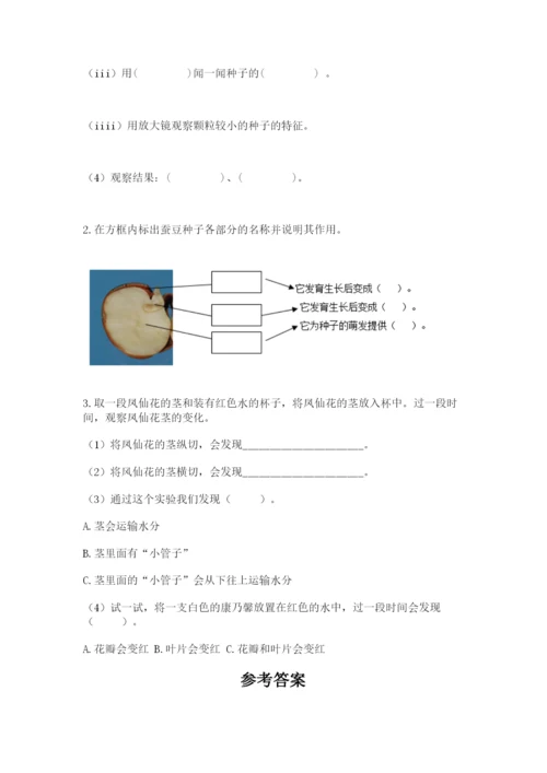 科学四年级下册第一单元植物的生长变化测试卷含答案【能力提升】.docx