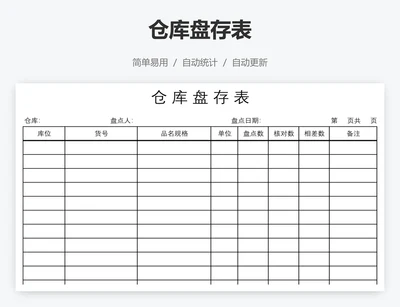仓库盘存表