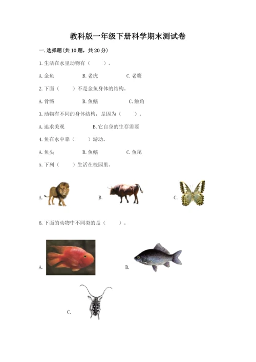 教科版一年级下册科学期末测试卷附答案（满分必刷）.docx