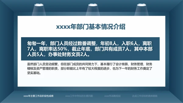 蓝色简约财务总监工作汇报PPT模板