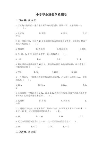 小学毕业班数学检测卷精品【满分必刷】.docx