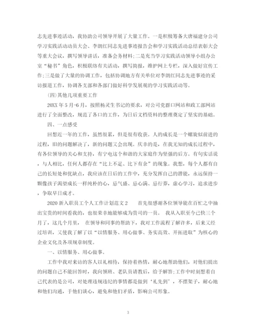 精编之新入职员工个人工作计划范文.docx