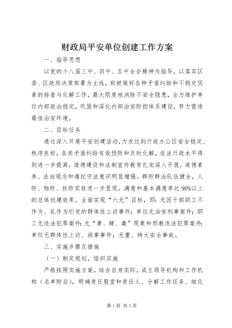 财政局平安单位创建工作方案.docx