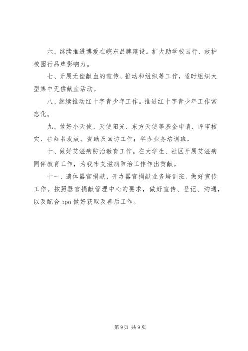 市红十字会201X年上半年工作总结及201X年下半年主要工作安排.docx