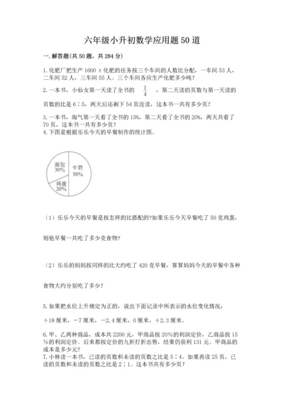 六年级小升初数学应用题50道附答案【突破训练】.docx