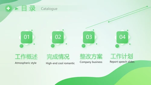 绿色清新医疗药店工作总结汇报PPT