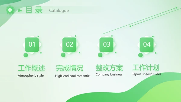 绿色清新医疗药店工作总结汇报PPT