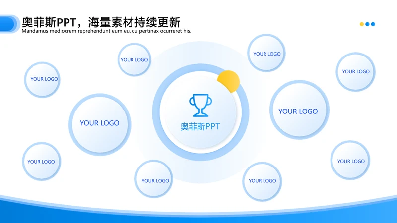 简约风发散汇聚关系多项PPT图文页
