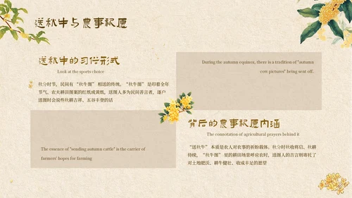 黄色中式秋分节气科普讲座PPT模板