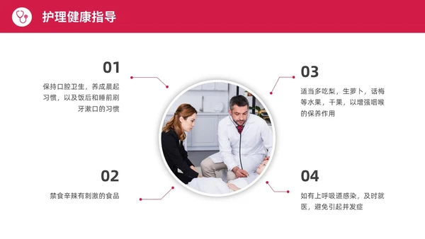 红色水彩简约商务急性咽喉护理查房培训PPT课件