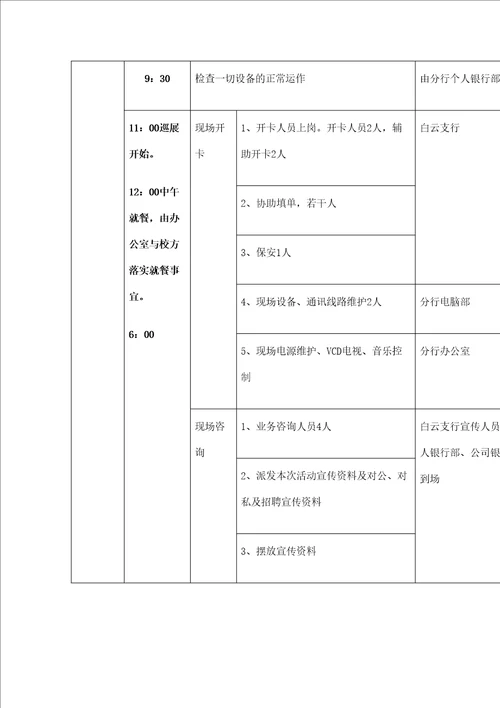 活动任务工作分工明细表定稿版