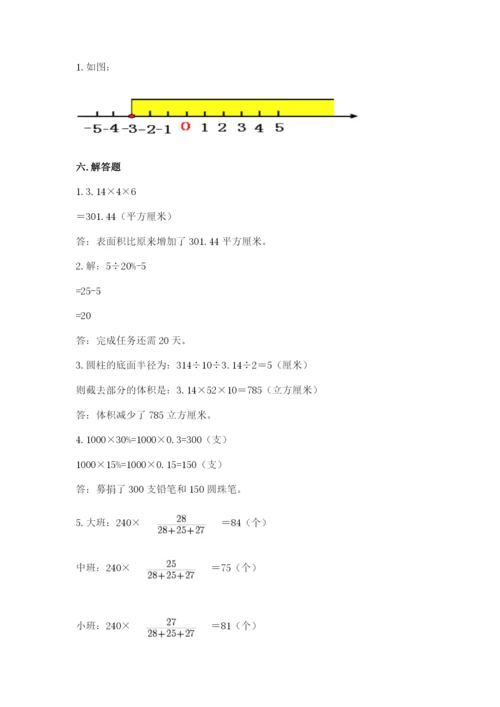 北师大版小学六年级下册数学期末检测试题附答案（典型题）.docx