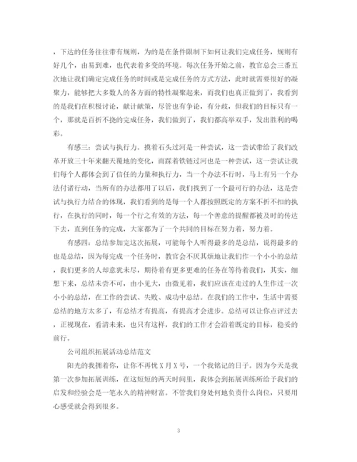 精编之公司组织拓展活动总结范文.docx