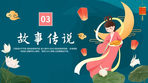 卡通手绘传统佳节中秋节科普主题教育PPT模板