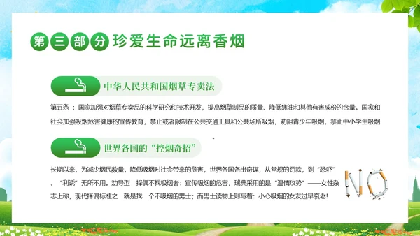 校园禁烟拒绝吸烟拒绝抽烟世界无烟日主题班会PPT