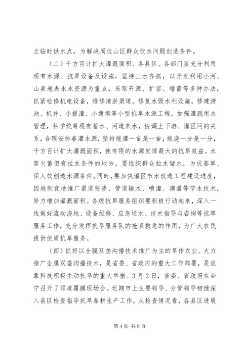 在全市抗旱春耕生产电视电话会上的讲话.docx