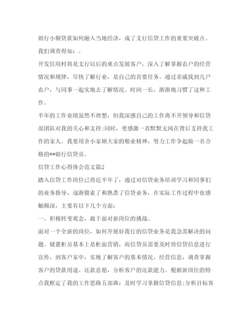 精编信贷工作心得体会范文.docx