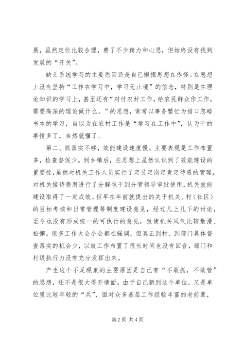 乡镇领导干部作风整顿活动中的自查剖析材料.docx