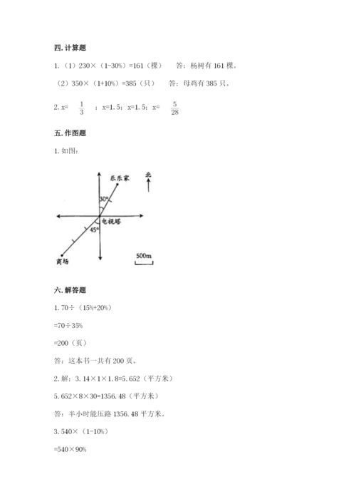 北京版六年级下册数学期末测试卷带答案（基础题）.docx