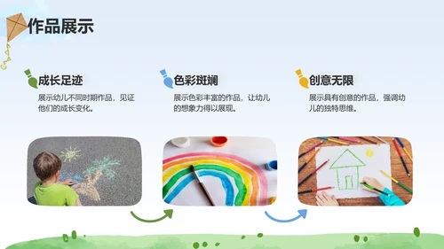 绿色卡通风可爱卡通幼儿园通用模板PPT模板