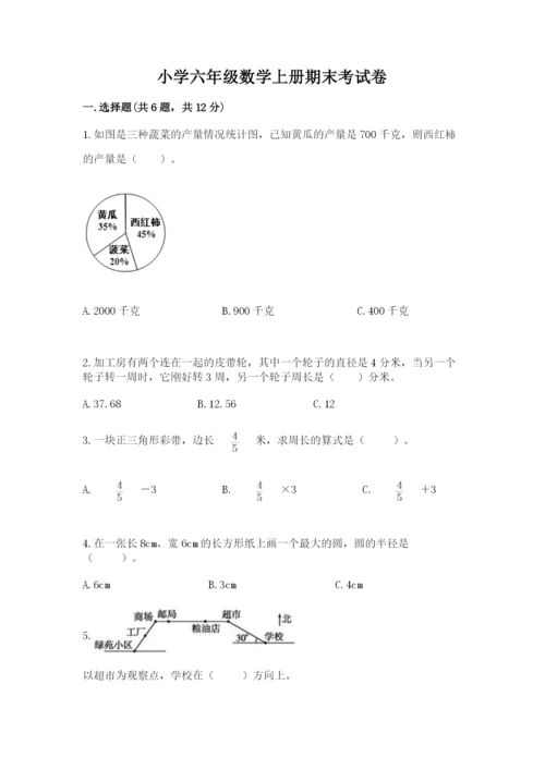 小学六年级数学上册期末考试卷及参考答案【精练】.docx