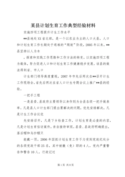 某县计划生育工作典型经验材料 (3).docx