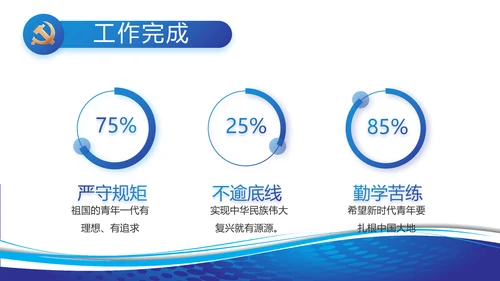 蓝色党建党支部工作总结汇报PPT党课