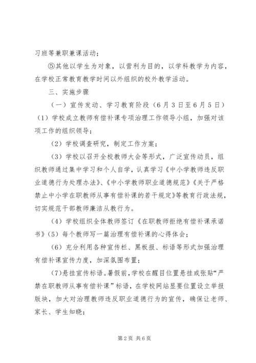 胜利小学有偿补课专项治理工作方案.docx