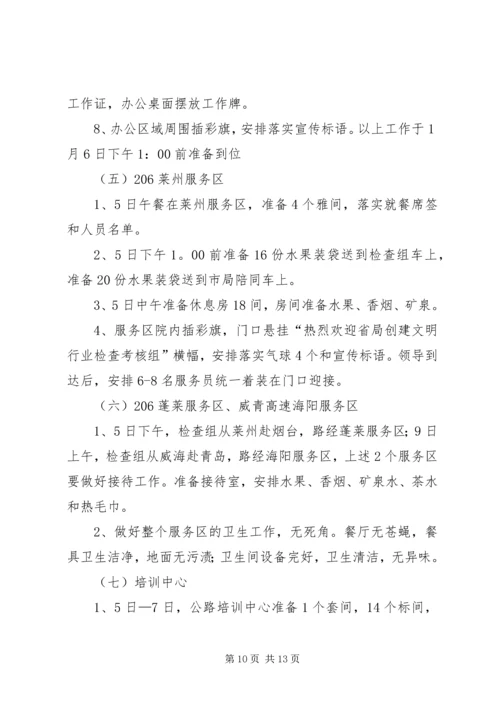 迎接省局创建文明行业检查考核接待方案.docx