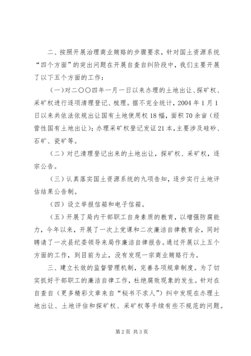 国土局治理商业贿赂工作汇报 (3).docx