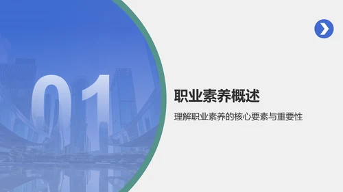 蓝色商务风职业素养提升计划PPT模板
