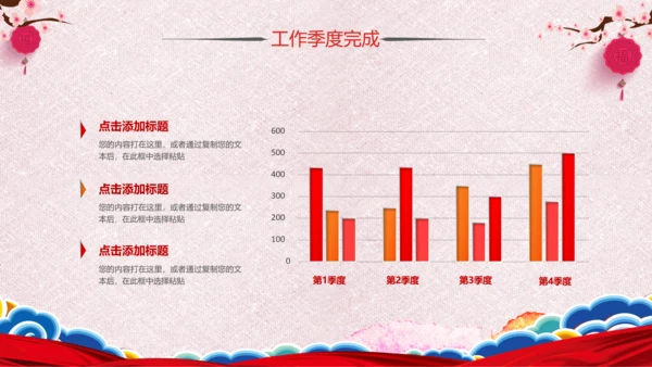 喜庆2019猪年工作总结新年元旦PPT
