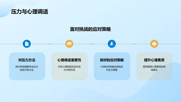 蓝色插画风大学生生心理健康PPT模板