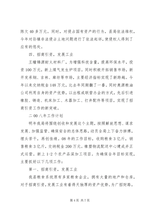 粮食局年终总结计划.docx
