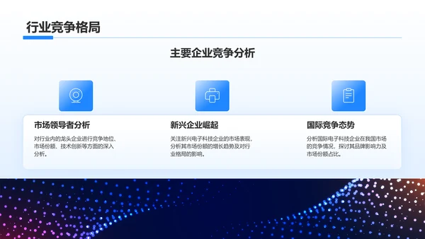 蓝色科技风电子科技行业总结汇报PPT模板