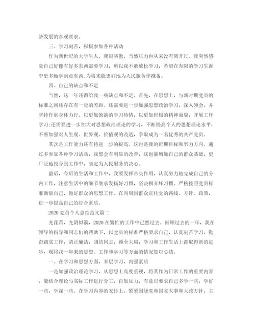 精编之党员个人工作总结范文三篇.docx