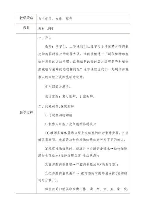 2.1.3动物细胞教学设计
