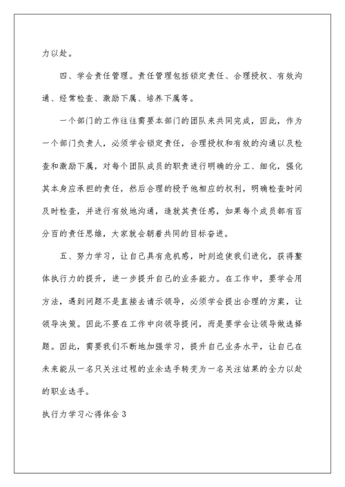 2022执行力学习心得体会