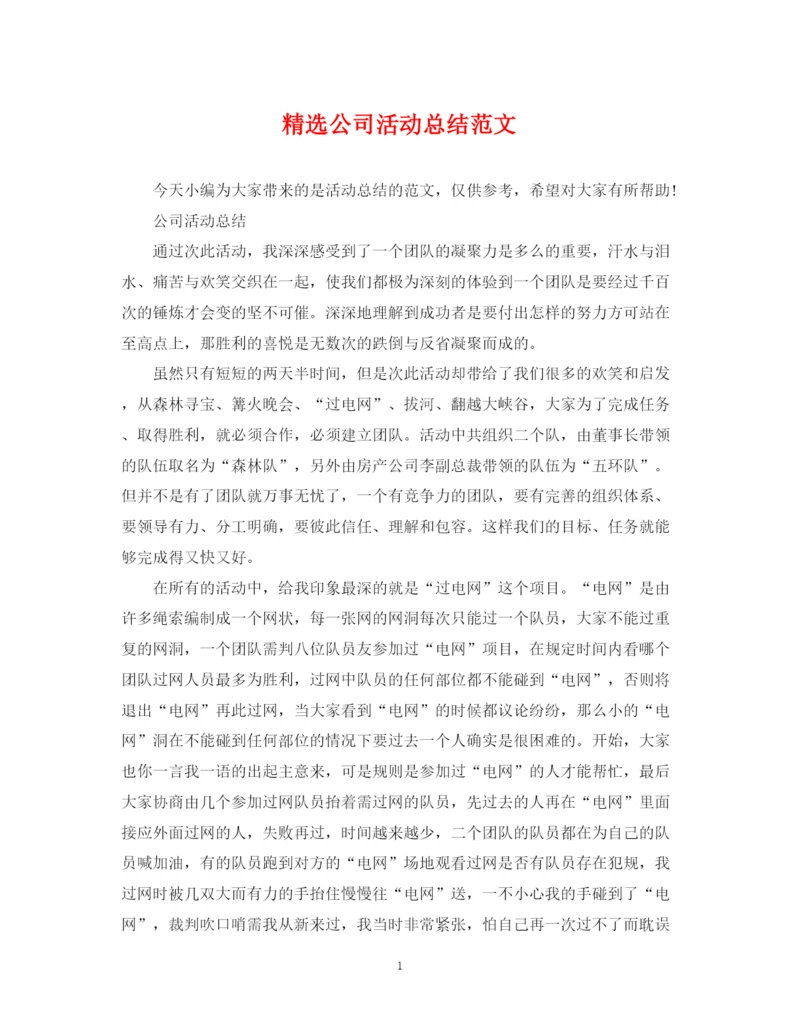 精编之精选公司活动总结范文.docx