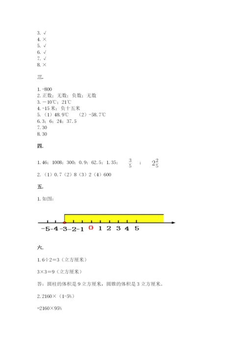 河南省平顶山市六年级下册数学期末测试卷附答案（名师推荐）.docx