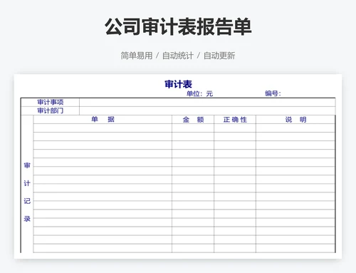 公司审计表报告单