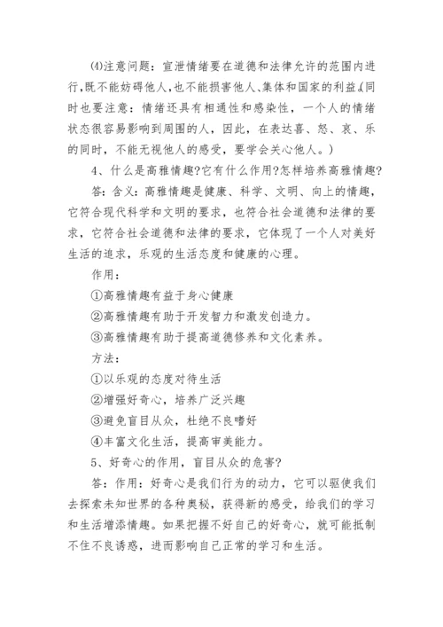 初一政治的知识点梳理.docx