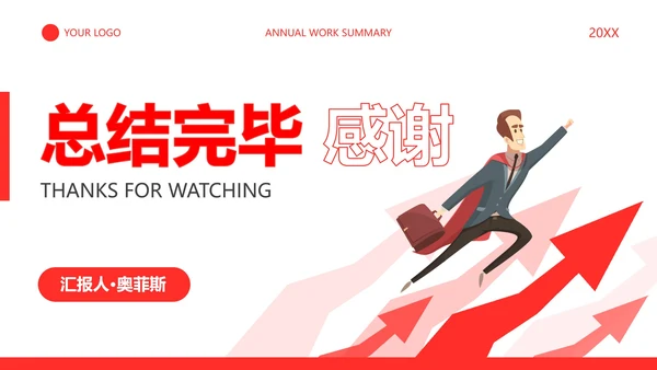 商务通用向上年终工作总结PPT模板