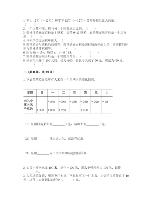 人教版六年级数学小升初试卷及完整答案【精品】.docx